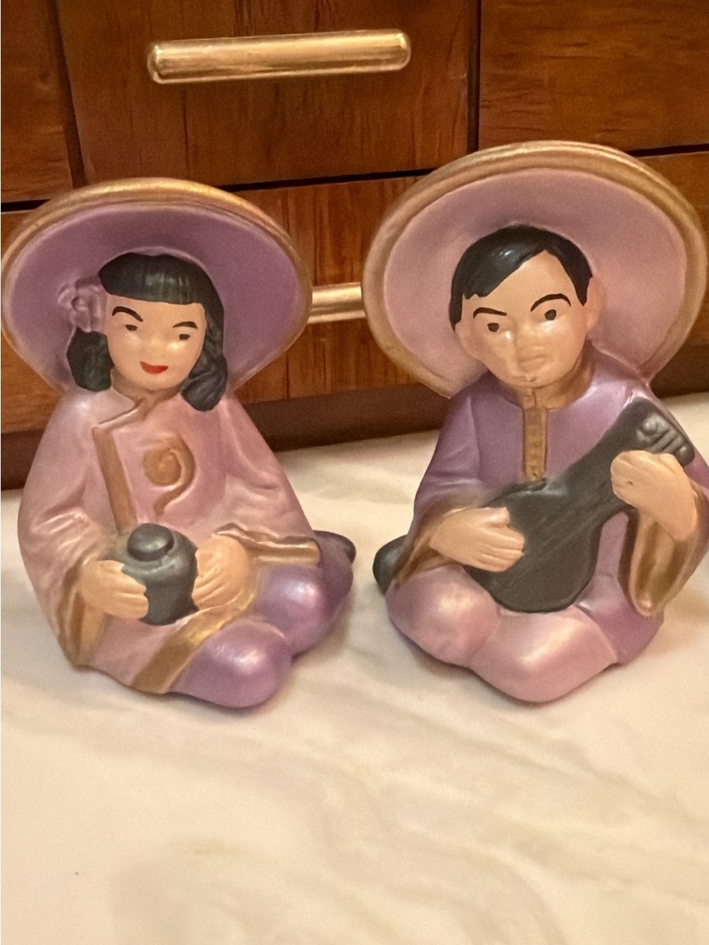 Decorative Pair of Purple Ceramic Asian - Home Accents
